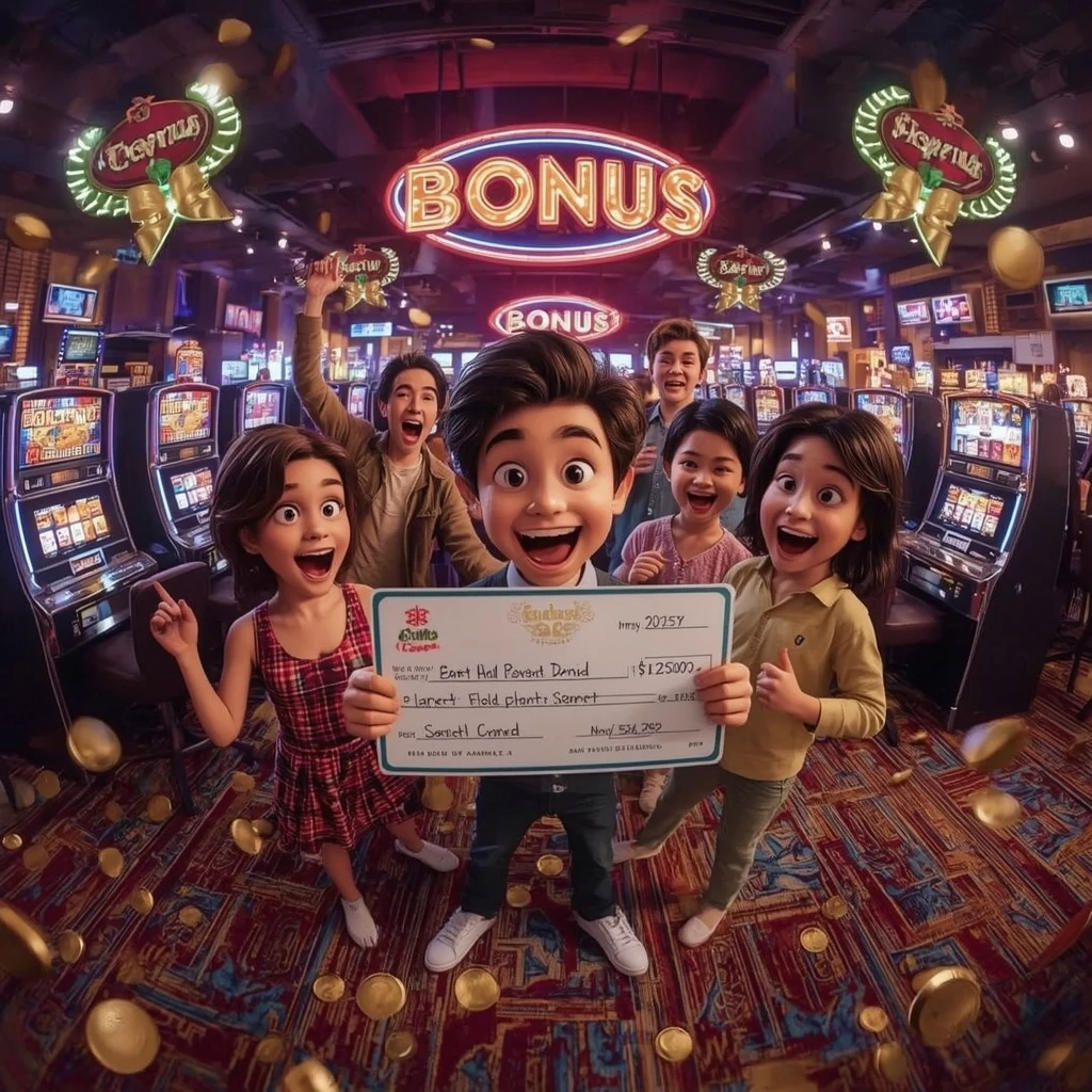 bonus dans les mains de l'homme au casino LAZY BAR CASINO